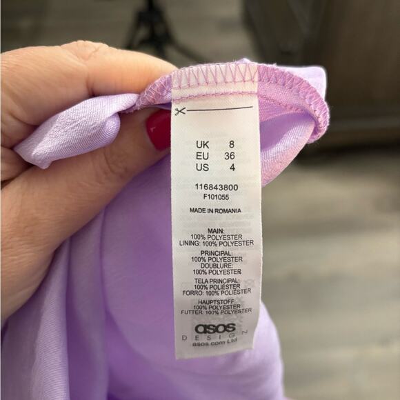 ASOS Light Purple Strappy Mini Dress Size 4 - Picture 7 of 7